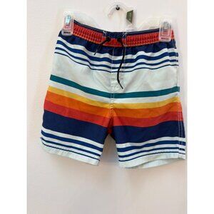 Tea Collection Boys Rainbow Striped Swim Trunks 4T Polyester Lightweight